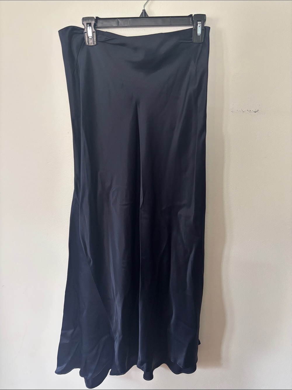 Zara Black Satin Maxi Slip Skirt